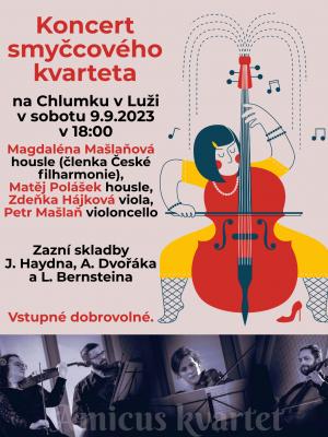 Koncert smyčcového kvarteta - kostel Chlumek Luže